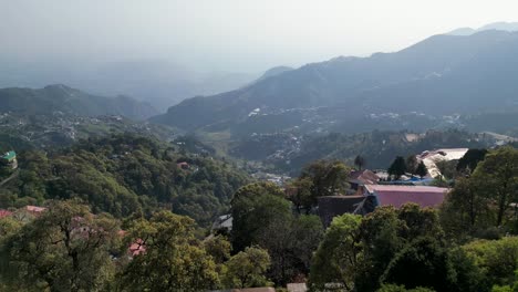 mussoorie morning drone view in india
