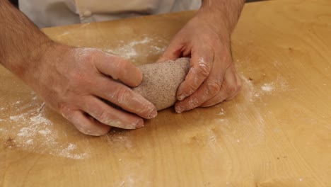 kneading dough for artisan bread