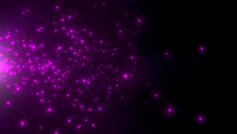 Fly-purple-stars-and-glitters-in-dark-starry-galaxy