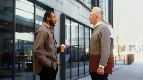 two men in conversation