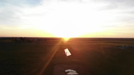 california farm sunset drone