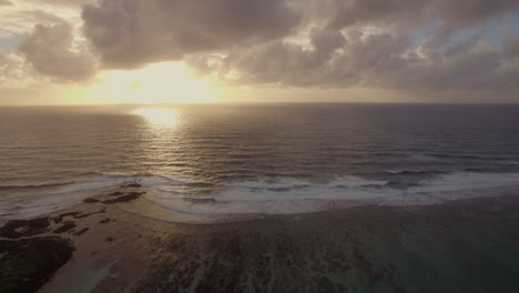 Picturesque-seascape-at-golden-sunset-aerial-view