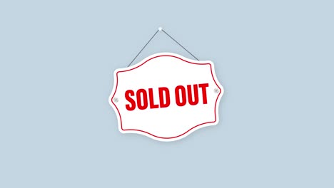 sold out sign. motion graphics.
