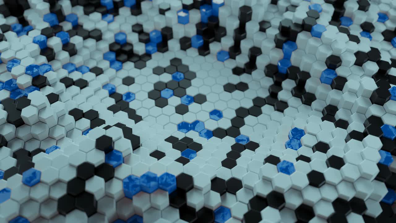 mosaico de panal de miel de hexágonos animación de bucle de reproducción en 3d