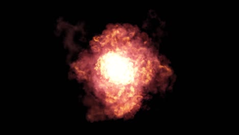 una explosión masiva en cámara lenta contra un fondo negro.