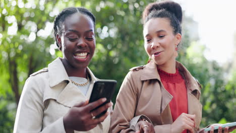 Business-people,-smile-and-women-in-a-park