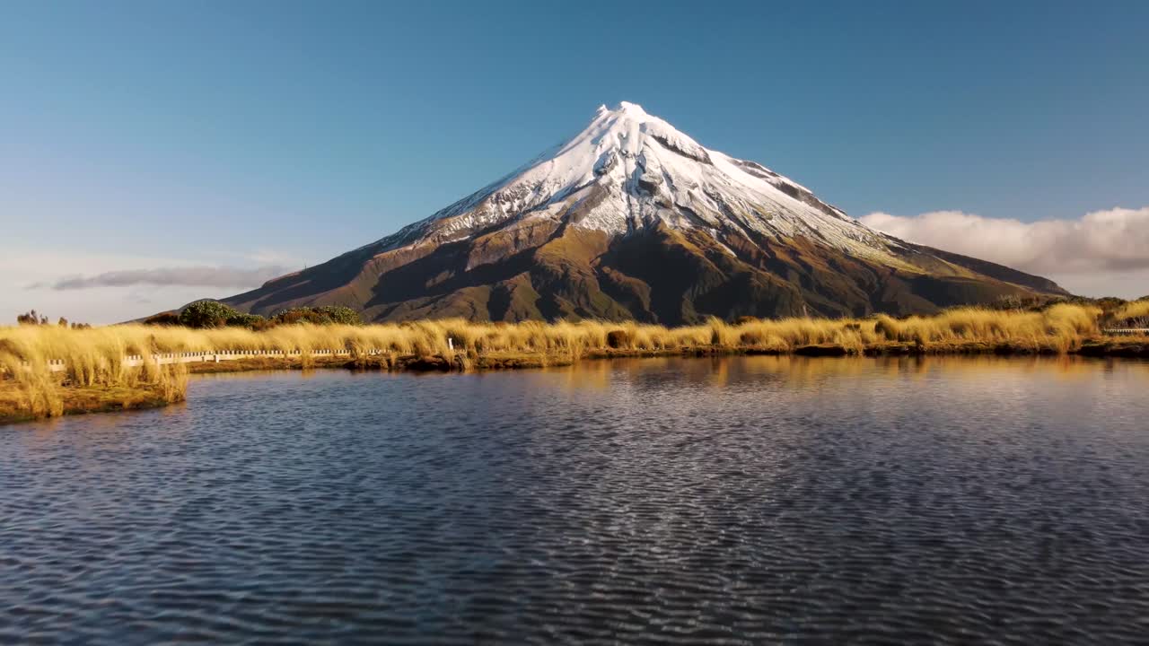 Premium stock video - Beautiful scenery of mount taranaki view in ...