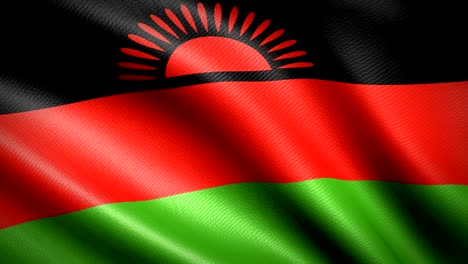 malawi flag. seamless looping animation. 4k high definition video