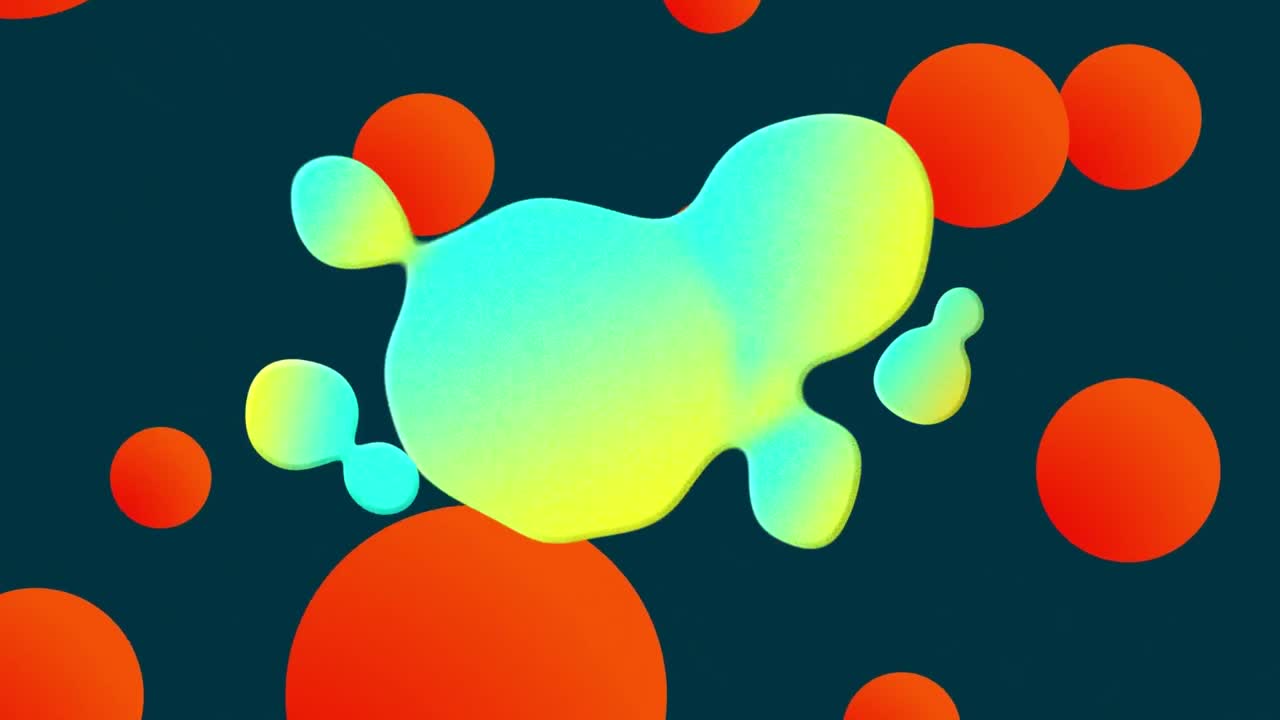 Animation of moving stain and spots on purple background