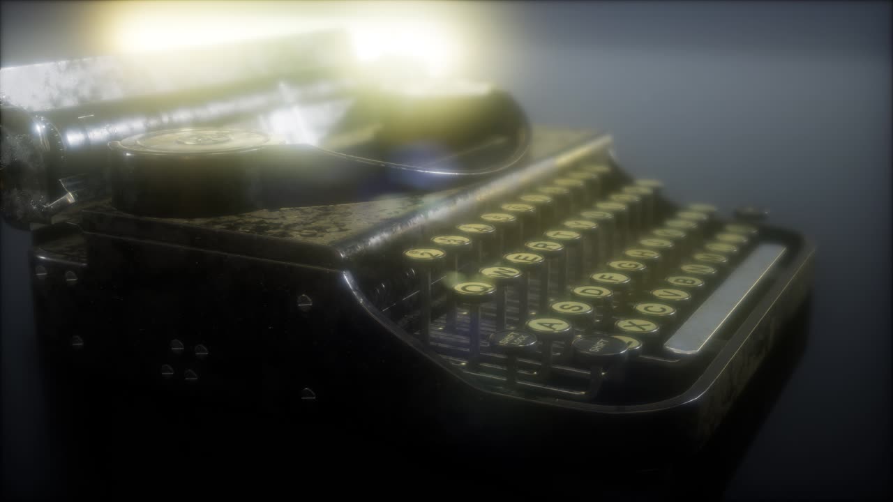 retro typewriter in the dark