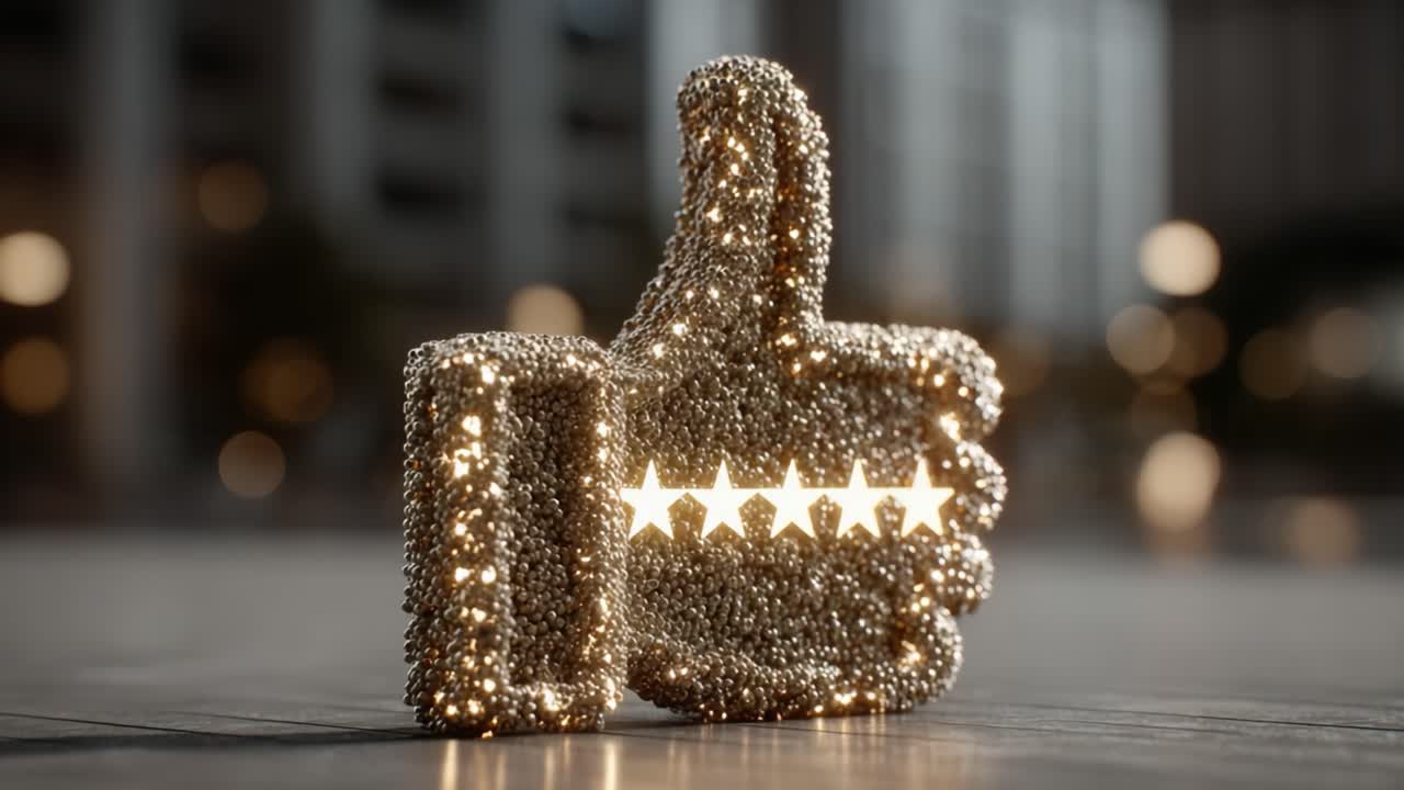 A Sparkling Golden Like Symbol with Shining Details Captured in a Brightly Lit Environment, Emphasizing Connectivity and Positive Engagement in Digital Interaction