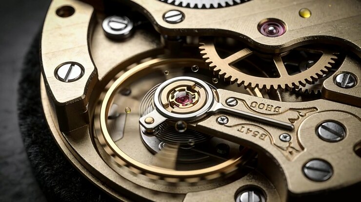 Releasing mainspring energy driving balance wheel, hairspring oscillating at watch bench