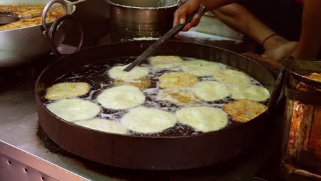 indian street food fried jhangri or jalebi. rajasthan state in western india.