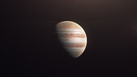 júpiter en el fondo del espacio oscuro - animación