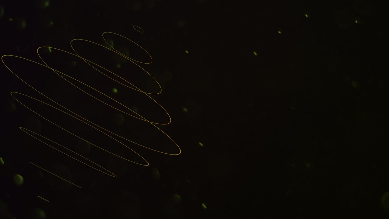 먼지가 있는 공간의 추상 노란색 기하학적 원