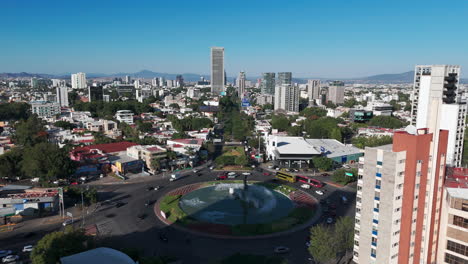 drone view of the lopez mateos avenue, southwest to northeast in guadalajara, jalisco, mexico