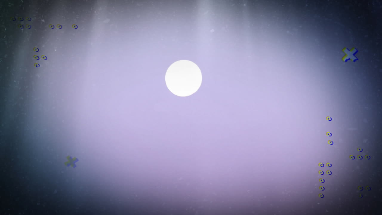 Animation of markers and icons flickering on purple