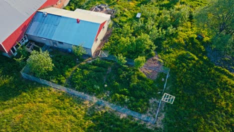 Aerial Shot Of Fence In Farm Field