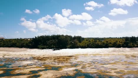 Great-sideways-from-left-to-right-drone-shot-at-midday-noon-time