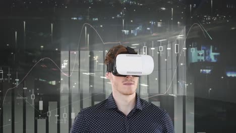 Animation-Der-Datenverarbeitung-über-Einem-Geschäftsmann-Mit-VR-Headset