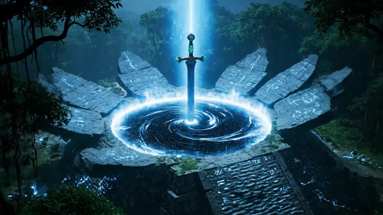 Mystical Sword in a Stone Portal