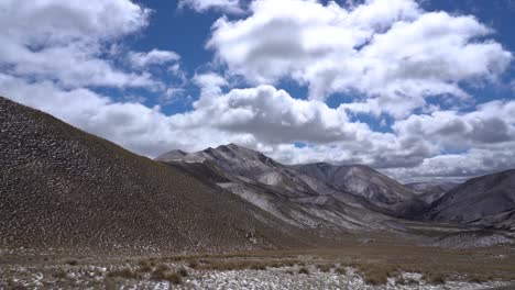 mountainous landscape with parts of snow in new zealand.