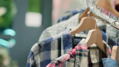 Close-up-on-shirts-in-outlet