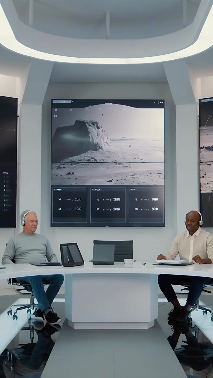 Vertical video: Reacting to data on display, pair gesturing and noting in meeting room with headset