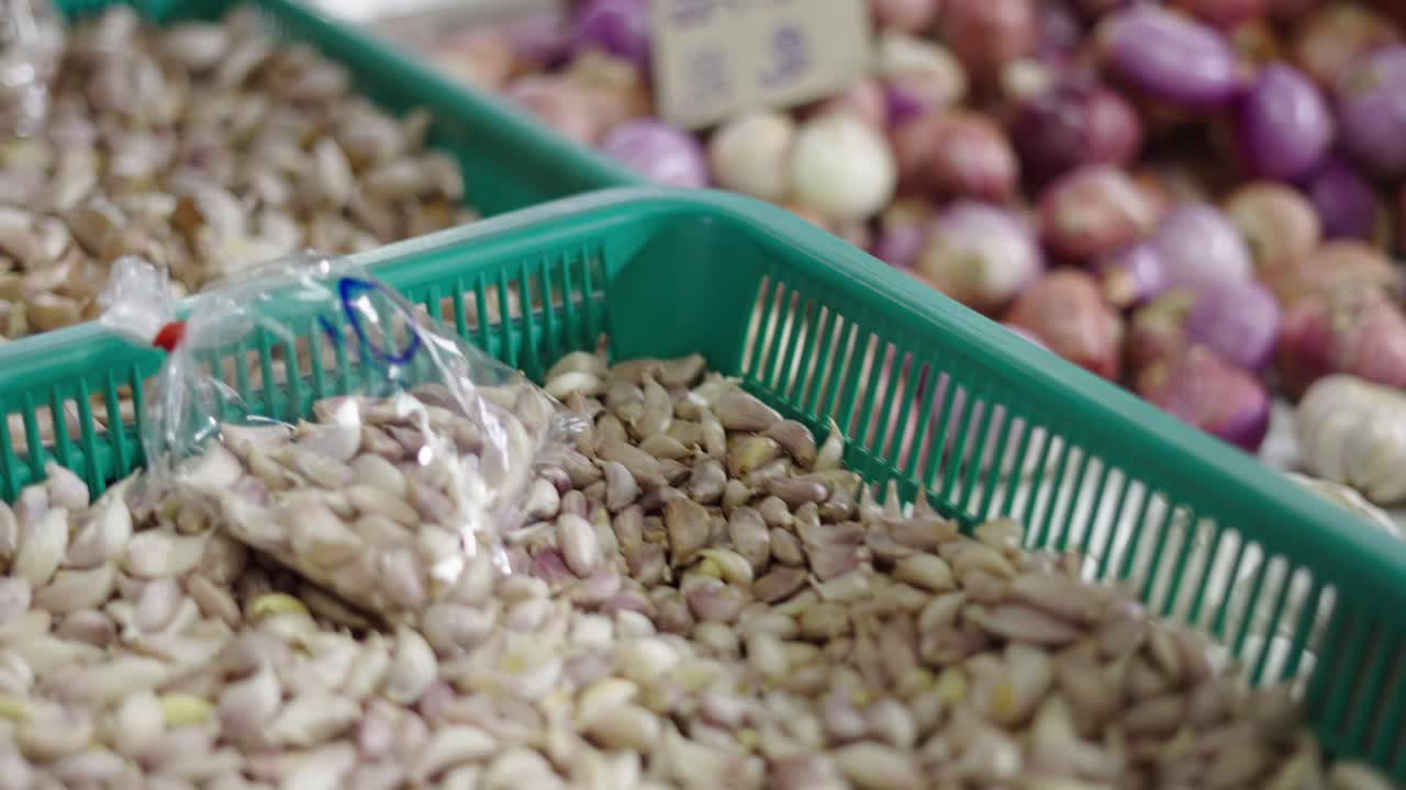 Garlic and Onions at a Market