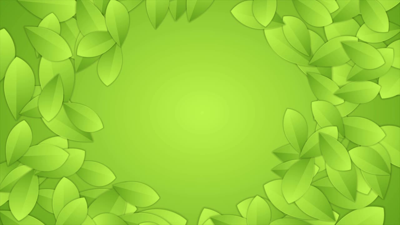 Green summer leaves abstract round video animation