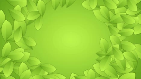 green summer leaves abstract round video animation