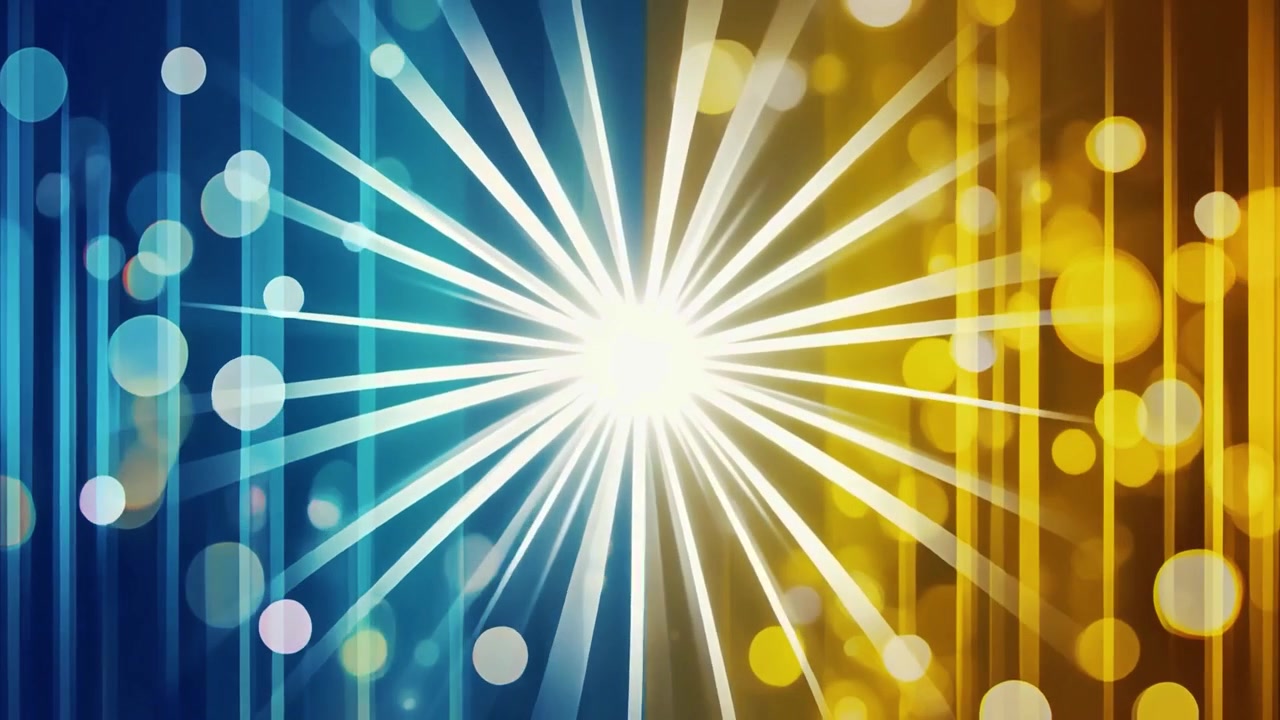 Abstract Motion Background with Blue and Gold Light Rays