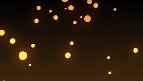 animación de círculos amarillos brillantes sobre un fondo oscuro