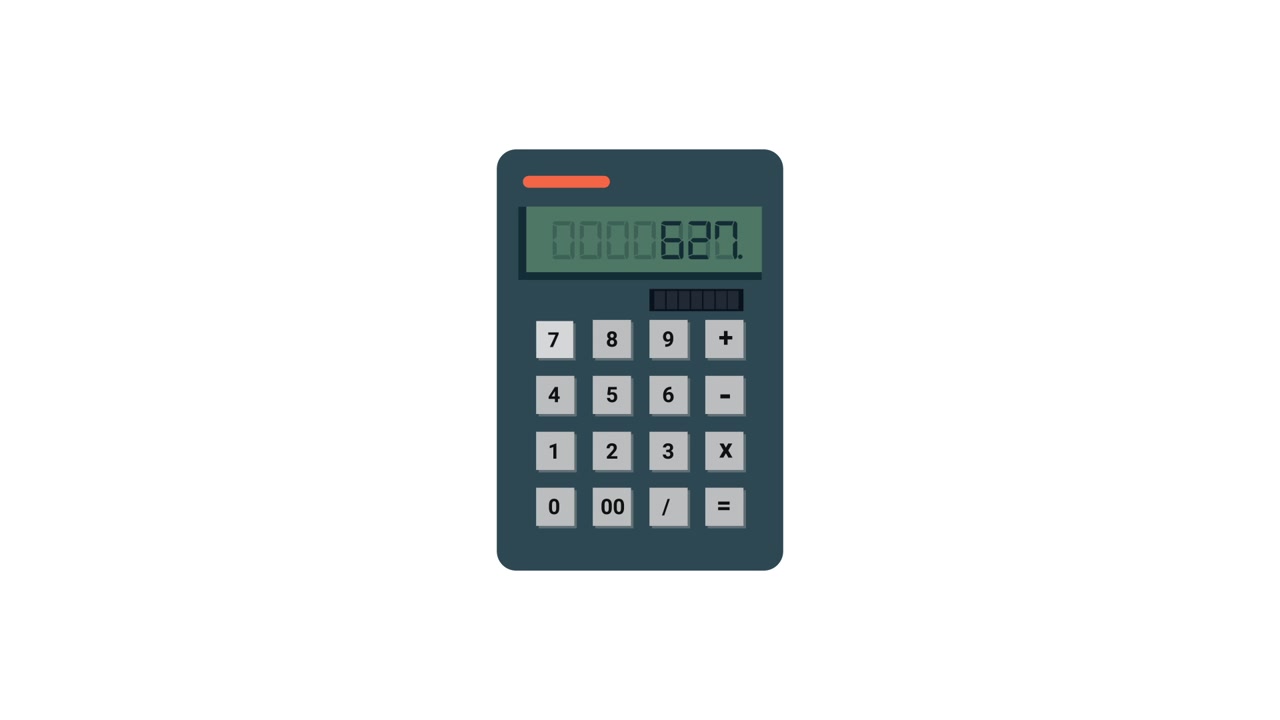 Animated Calculator Appearing and Performing a Calculation