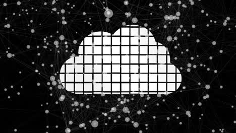 gráfico de computación en la nube sobre fondo negro