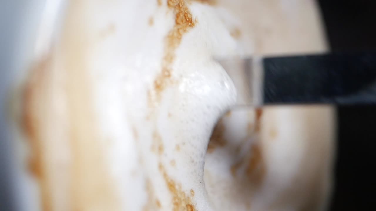 Close-up of a Coffee Beverage with Foam