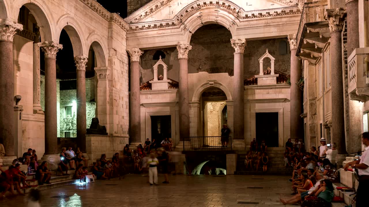 el lapso de tiempo del palacio de diocleciano en split, croacia