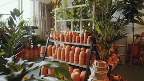 plant pots in flower shop