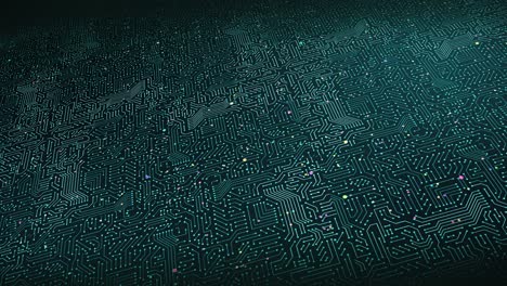 antecedentes de tecnología de circuitos de cpu. señales de datos que fluyen. bucle perfecto