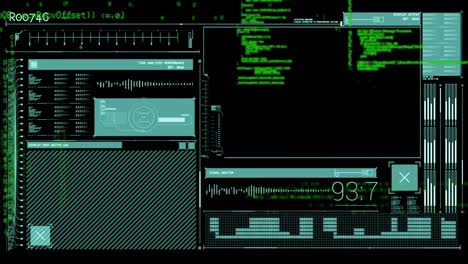 animación del procesamiento de datos científicos sobre un fondo oscuro