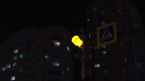 pedestrian crossing signal at night