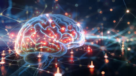 abstract brain with neural network connections