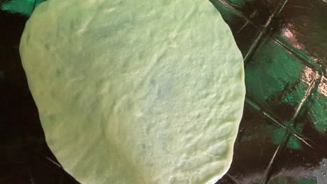 special moroccan pancakes called "msemen" being prepared