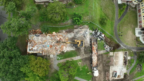 building demolition aerial view