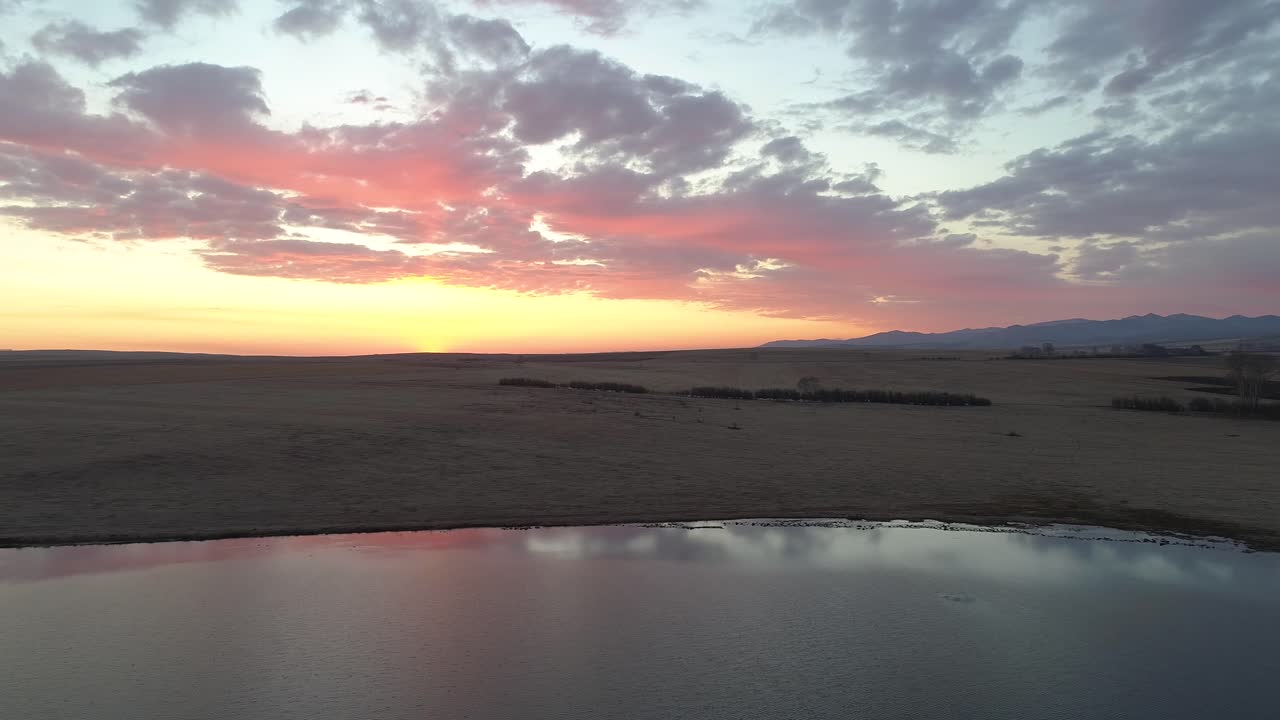 paisaje aéreo del amanecer