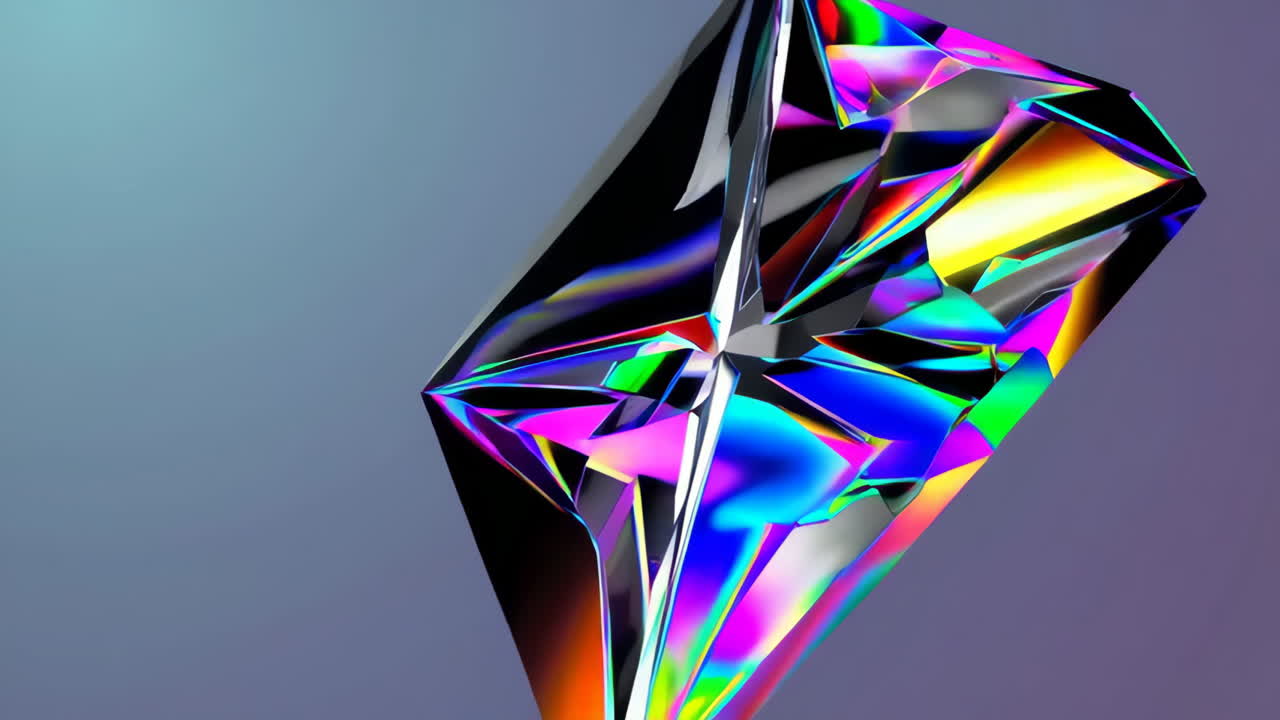 추상적인 iridescent 기하학적 결정