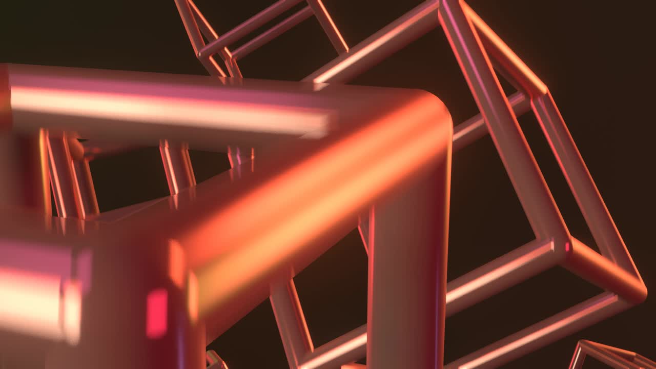 미래의 모양, 비행, 추상적인 물체의 애니메이션, 역동적인 기술 개념 배경.