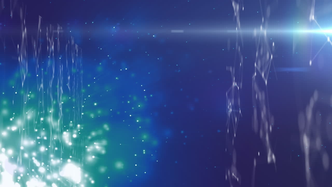 파란색 배경에 연결 네트워크의 애니메이션