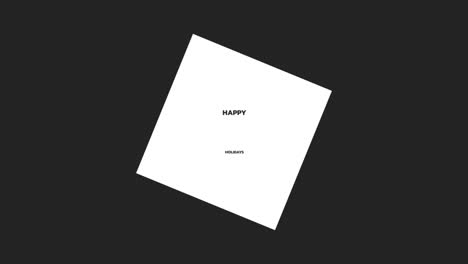 happy holidays text in frame on fashion black gradient
