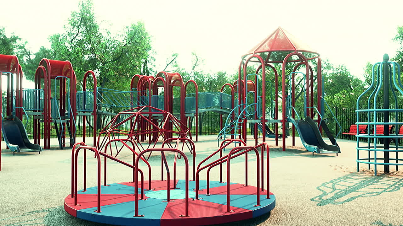 concept to avoid public playgrounds by kids during the Covid-19